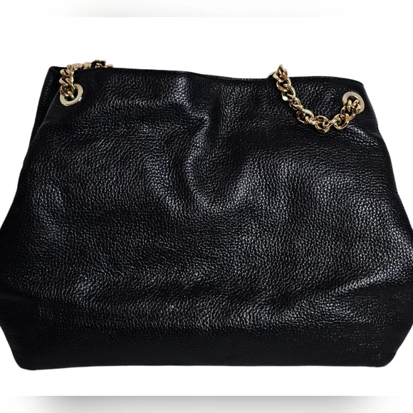 Michael Kors Jet Set Studded Leather Black Handbag Shoulder Tote Travel Bag Chic - Picture 8 of 16